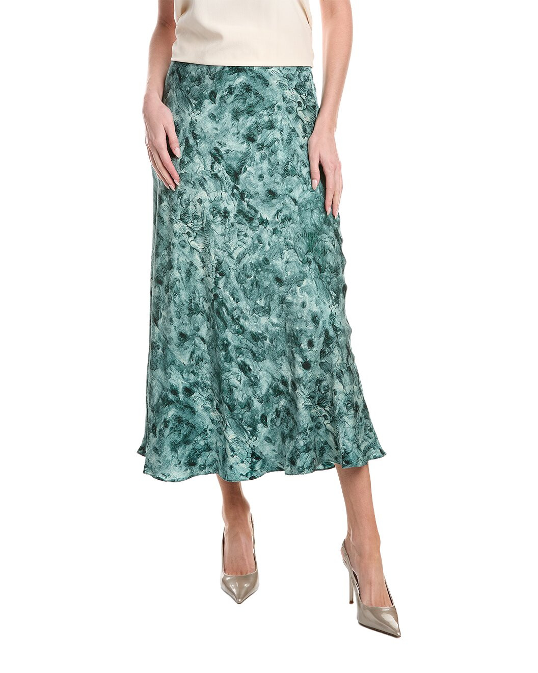 Lafayette 148 New York Bias Cut Flared Silk-Blend Maxi Skirt | Gilt & Gilt City