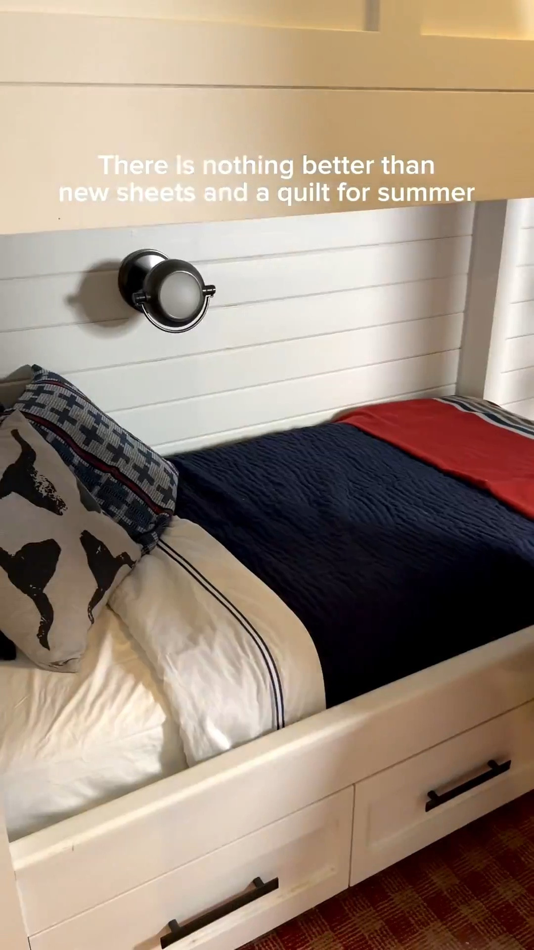 When it was time to refresh my bunk rooms, I went straight to Quince. I chose a navy box quilt for one room, and the other bunks look so pretty with a Scandinavian-inspired jacquard pattern woven from 100% organic cotton. Both options made the rooms feel fresh, cozy, and ready for summer guests.

#LTKHome #LTKSeasonal #LTKOver40