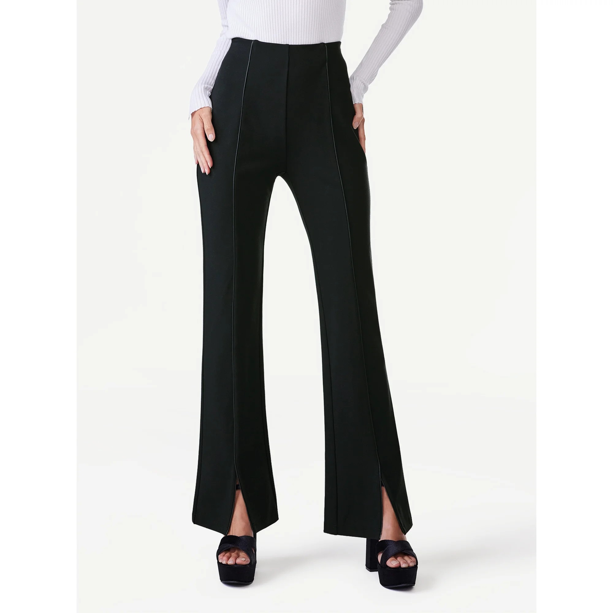 Scoop Women's Flared Leg Ponte Pants, Sizes XS-2XL | Walmart (US)
