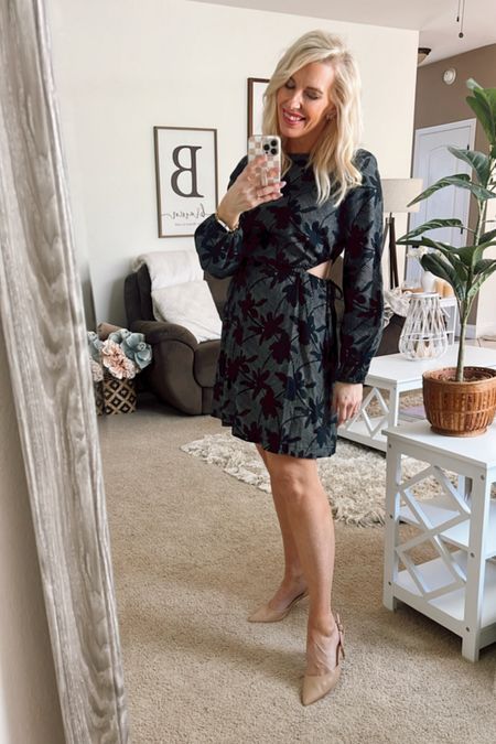 Date night dress. / wearing a small/ tts / love the side cutout detail / comes in a slew of other colors too! 

#LTKstyletip #LTKfindsunder50 #LTKfindsunder100