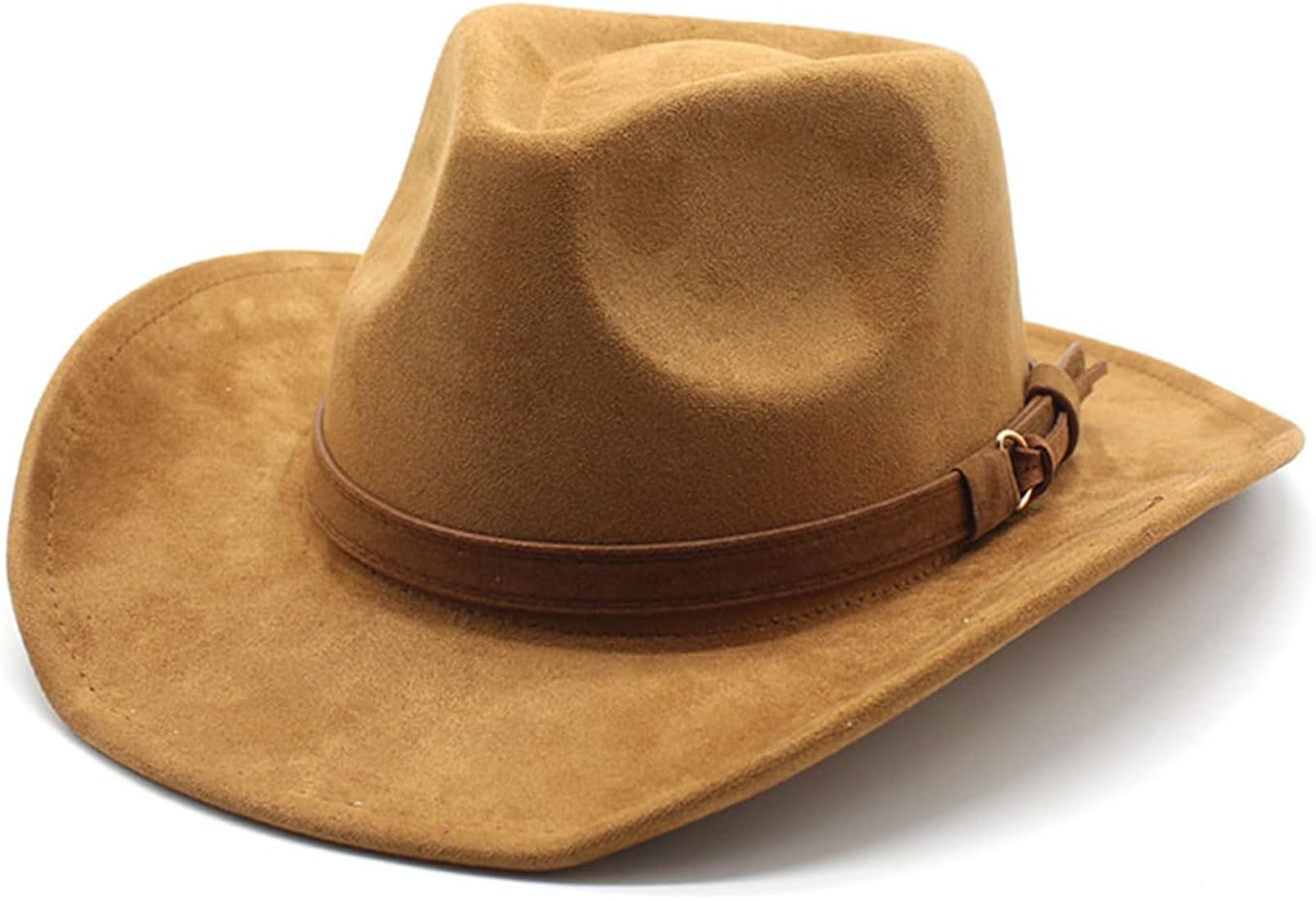 Unisex Western Suede Cowboy Cowgirl Hat Classic Wide Brim Fedora Hat for Men &Women | Amazon (US)