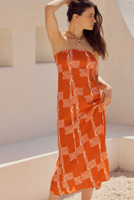 The Aliza Strapless Linen Maxi Dress | Anthropologie (US)