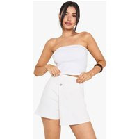 Womens Tall Denim Skort - Cream - 16, Cream | Boohoo.com (UK & IE)