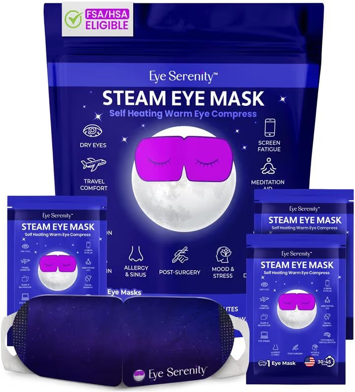 Steam Eye Mask Self-Heating Warm Compress for Dry Eye, Fast Relief for Stye, Puffy Sensitive Eyes... | Amazon (US)
