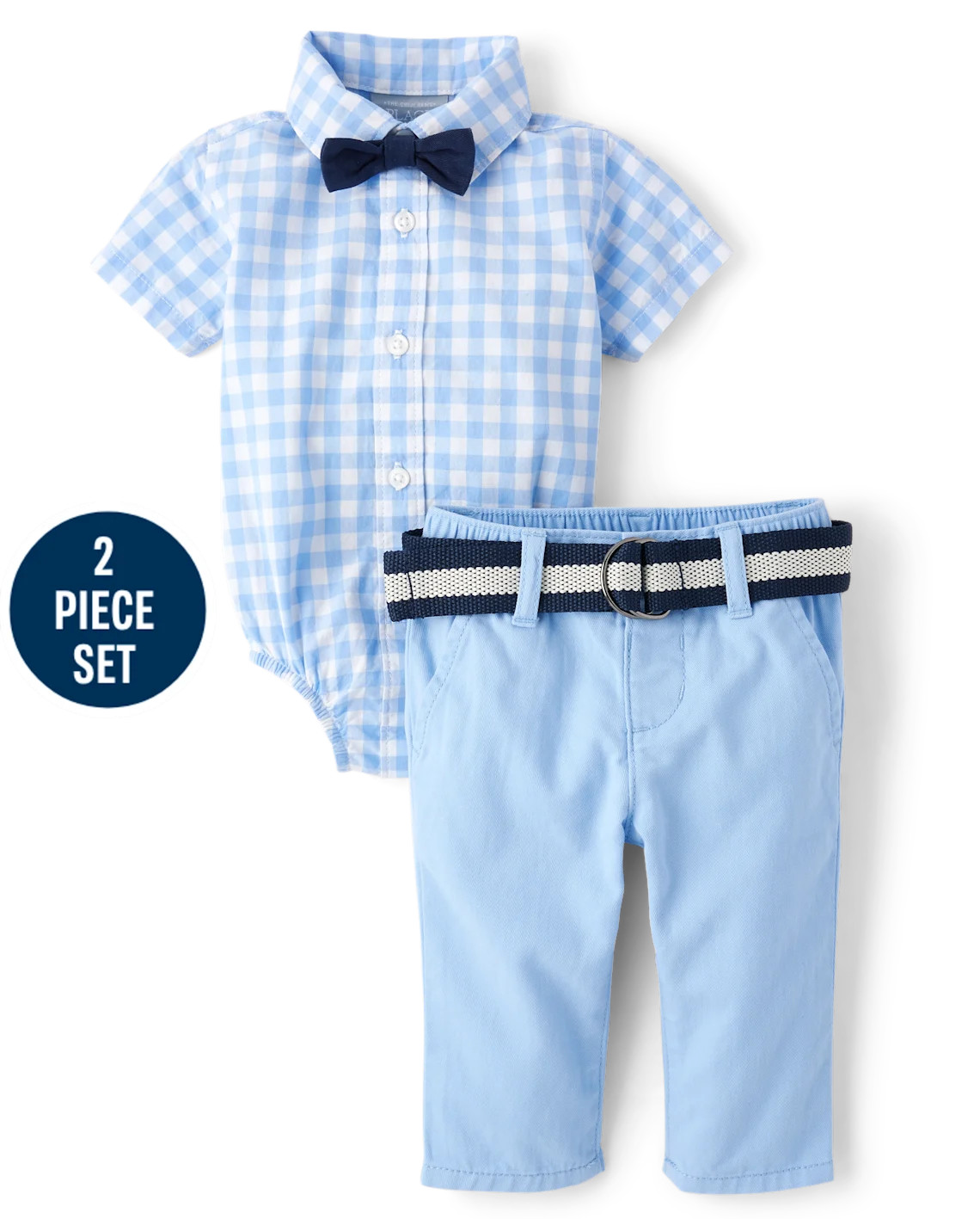 Baby Boys Dad And Me Gingham Poplin 2-Piece Outfit Set - blue | The Children's Place