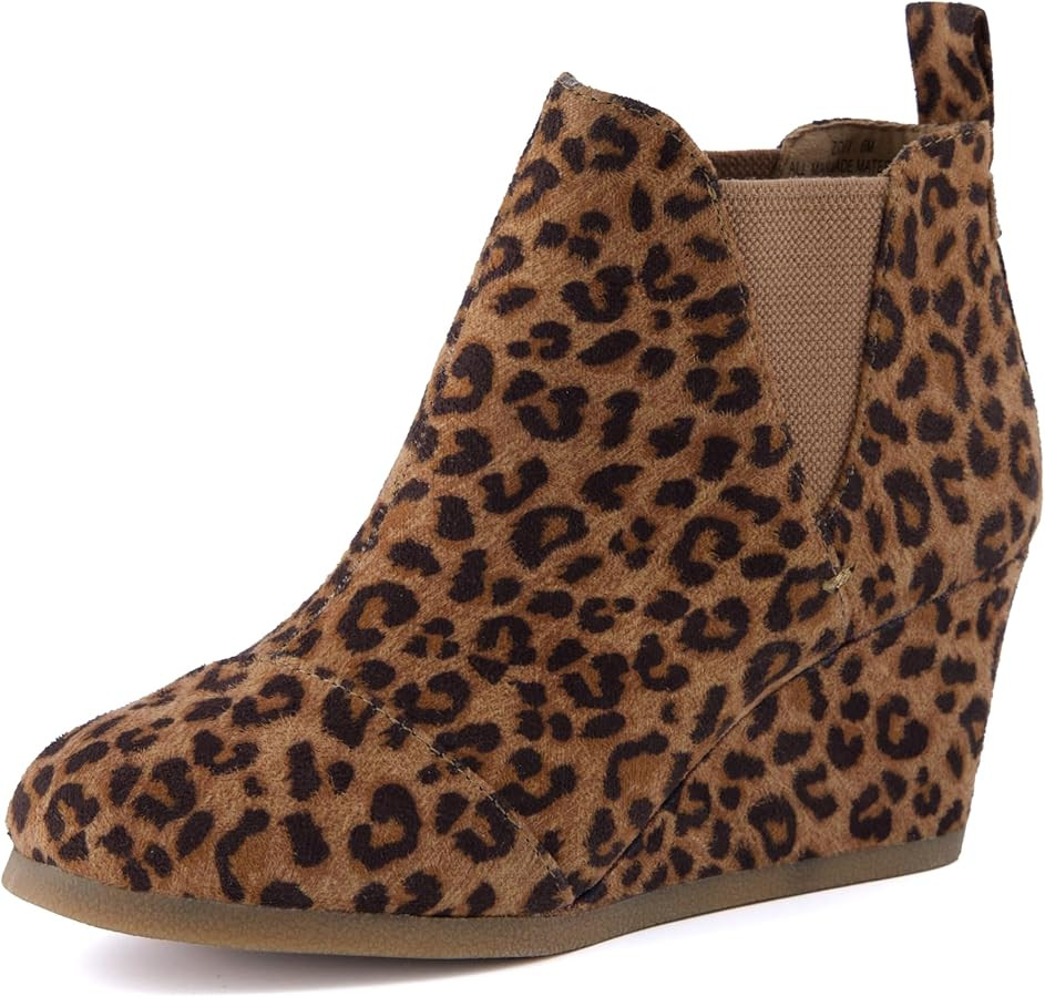 Dunes Women's Zoey Wedge Bootie, Soft Vegan Suede, Easy Slip-On Design, Memory Foam, Wide Widths ... | Amazon (US)