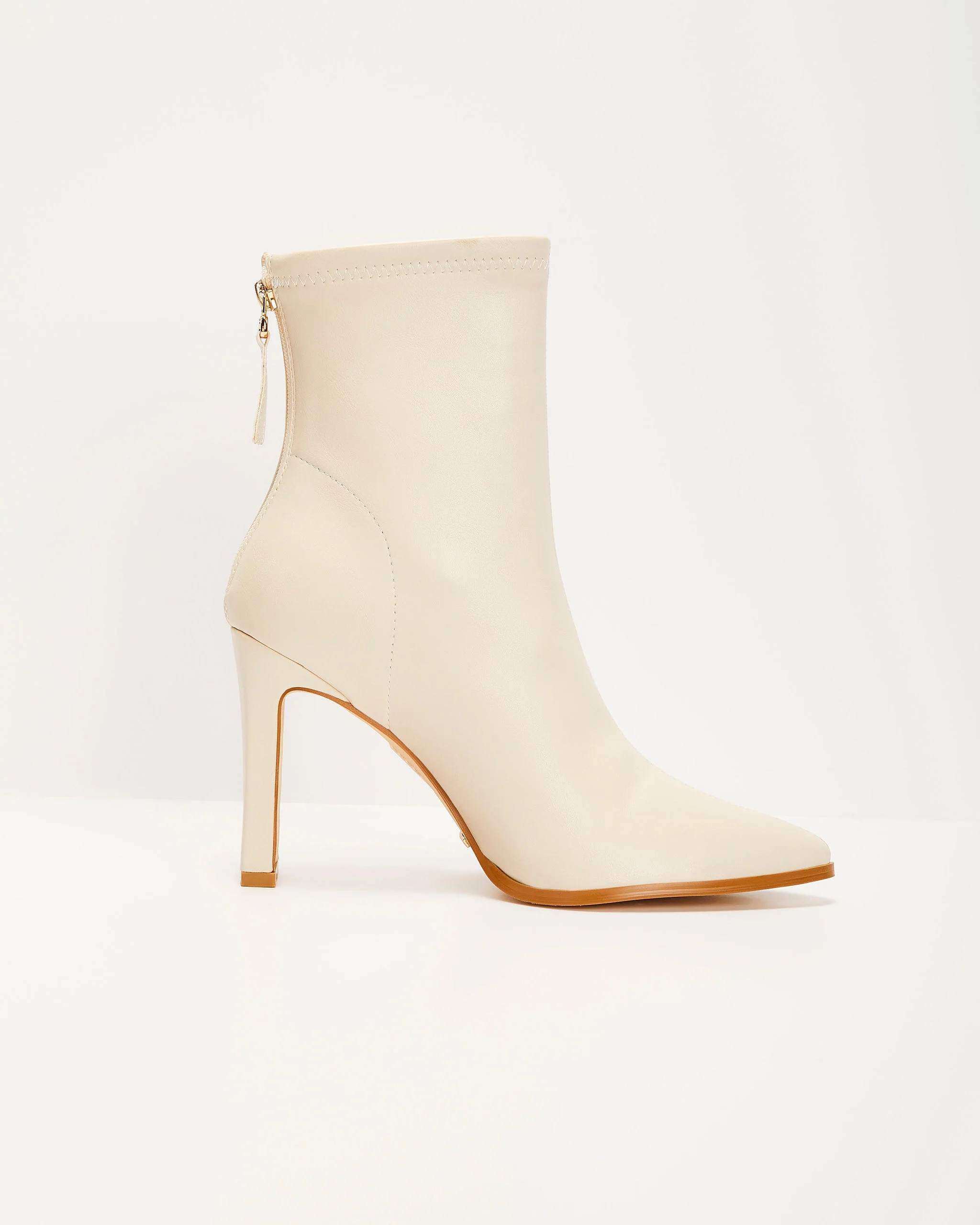 Billini Janelle Faux Leather Ankle Boots - Cream | VICI