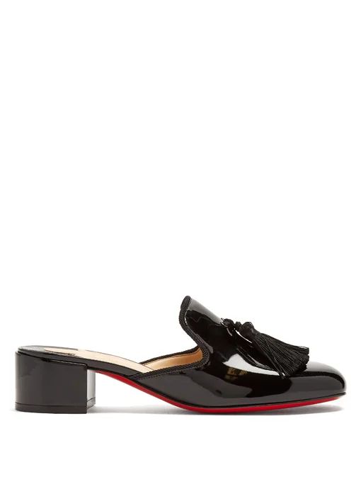 Barry 45 tassel-embellished patent-leather mules | Christian Louboutin | Matches (US)