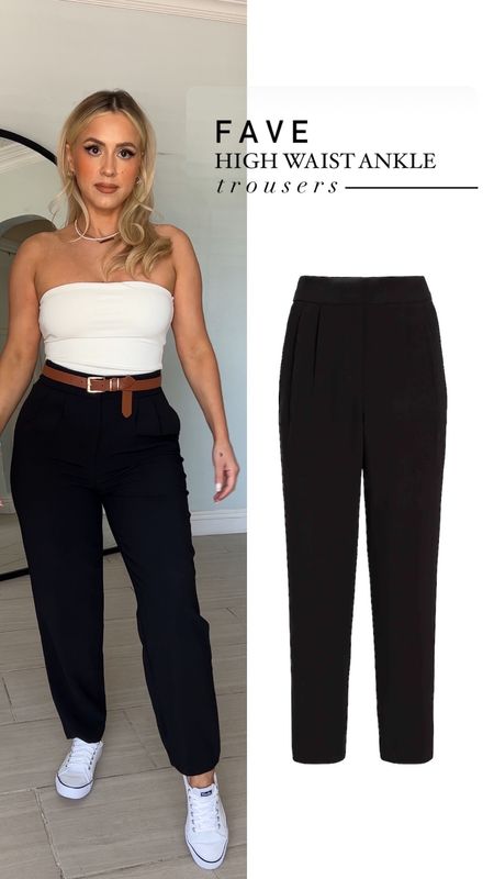Love these trousers. They are super high waisted, pleated + pockets. These do not crease when you sit down. They’re amazing quality. They do have some stretch and they also have multiple length/height options (petite, short, regular, tall). IM WEARING 6R & I’m 5’3” 

#LTKFind #LTKU #LTKunder100