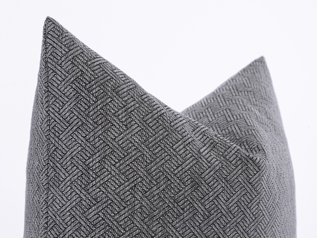 Gray Herringbone Pillow Cover, Textured Euro Sham, Heavy Soft Fabric Luxury, Washable, Durable Th... | Etsy (US)