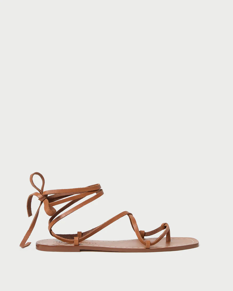 Lianna Cognac Lace-Up Sandal | Loeffler Randall