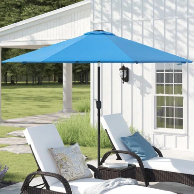 Yolanda 9' x 9' Solar Lighted Market Umbrella Outdoor Patio Umbrella | Wayfair North America