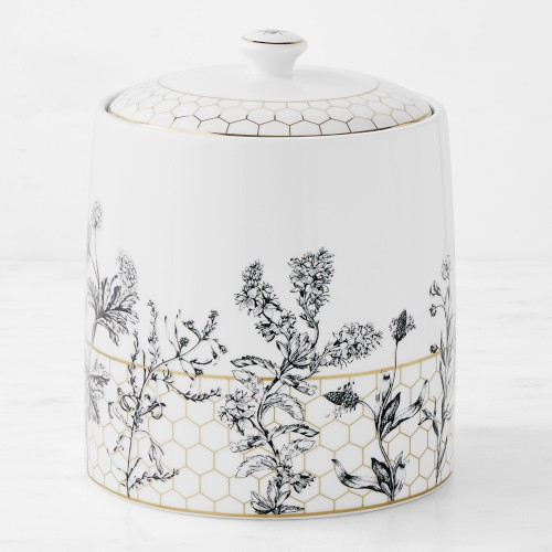 Williams Sonoma Honeycomb Porcelain Canister, Medium | Williams-Sonoma