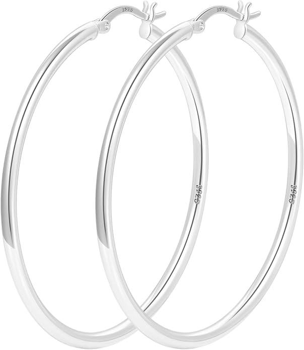 2mm Silver Hoop Earrings for Women Hypoallergenic 925 Sterling Silver Hoop Earrings Lightweight L... | Amazon (US)