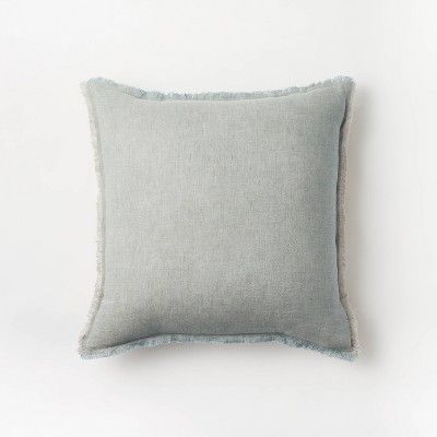 Linen Throw Pillow with Contrast Frayed Edges - Threshold™ designed with Studio McGee | Target