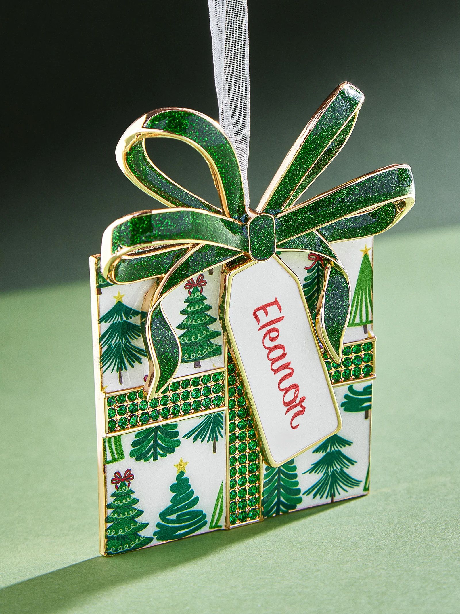 Pining For Presents Custom Ornament - Green Print | BaubleBar (US)