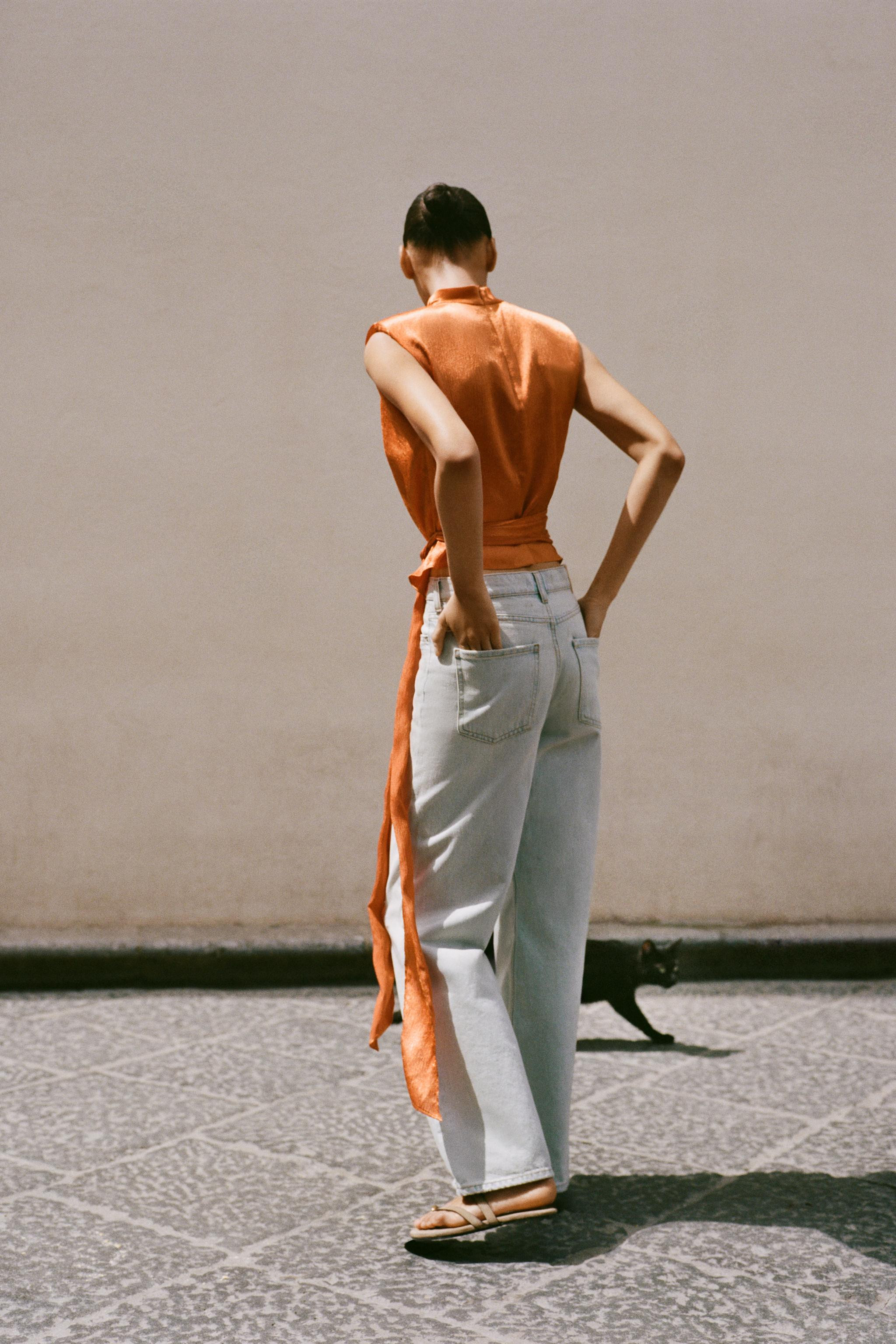 SATIN EFFECT BOW TOP | Zara US