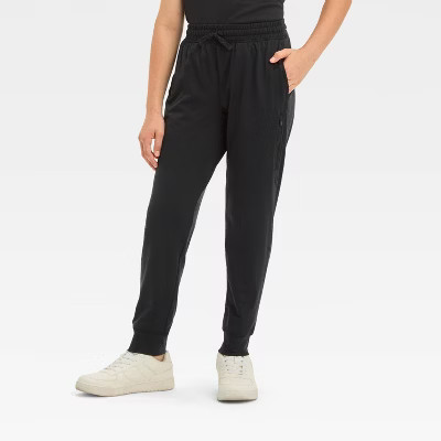 Boys' Soft StretchJogger Pants - All In Motion™ Black Onyx S: Recycled Polyester, Spandex, Mois... | Target