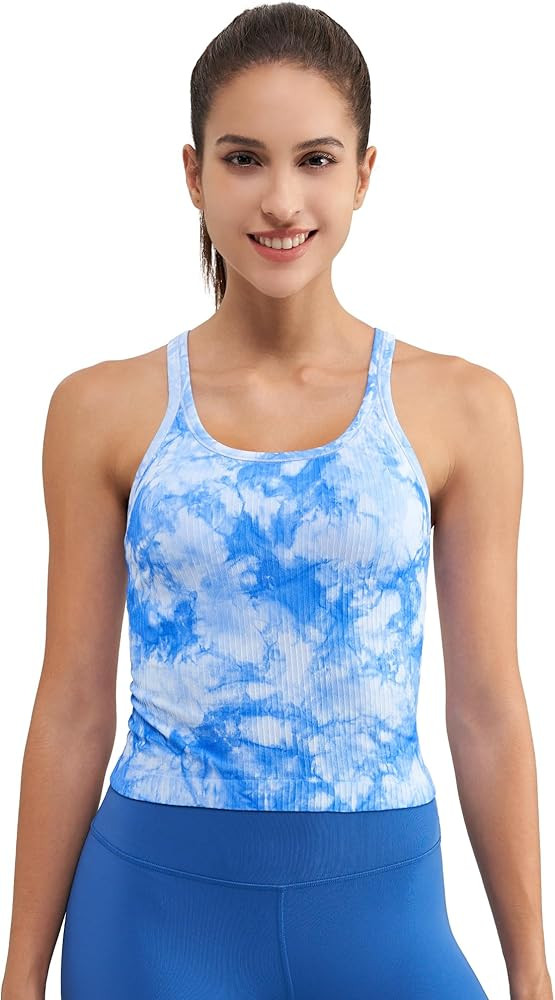 sphinx cat Ribbed Workout Short Racerback Tank Tops for Women with Built in Bra | Amazon (US)