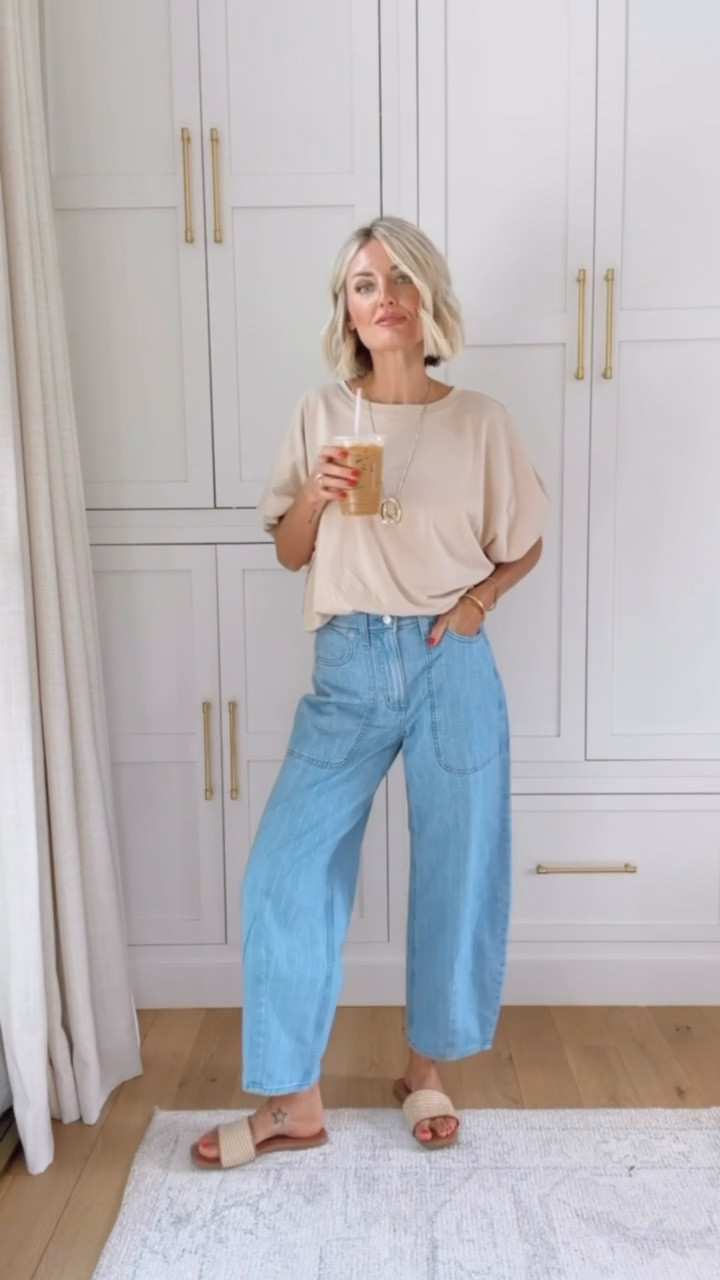 Such an easy everyday look you can accessorize all season long 👏🏼 wearing S/4. Loverly Grey, Amazon find, Amazon fashion, Target find, Target fashion, barrel jeans outfit, barrel denim outfit, summer fashion, summer outfit ideas

#LTKootd #LTKSeasonal
