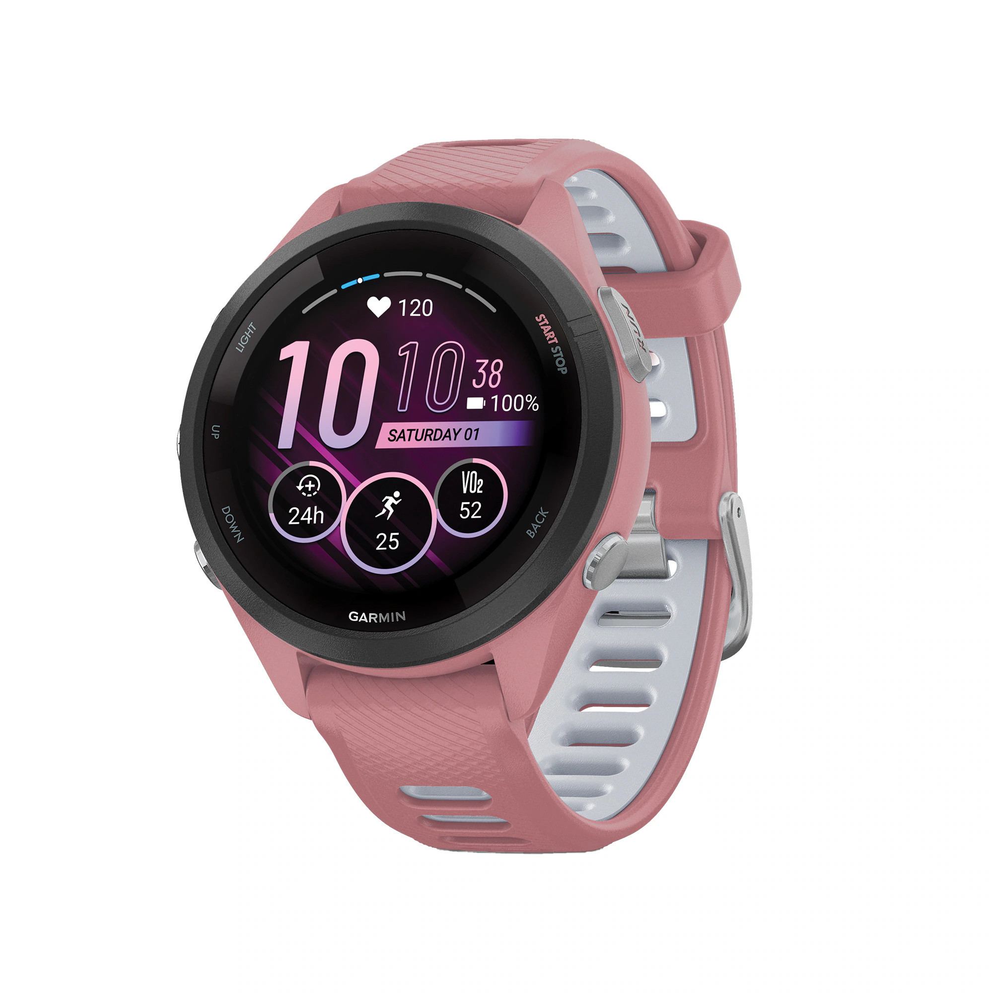 Garmin Forerunner 265S Running Smart Watch with Step Counter, Heart Rate Monitor and GPS Enabled in Pink | GRM0281005 | Lowe's