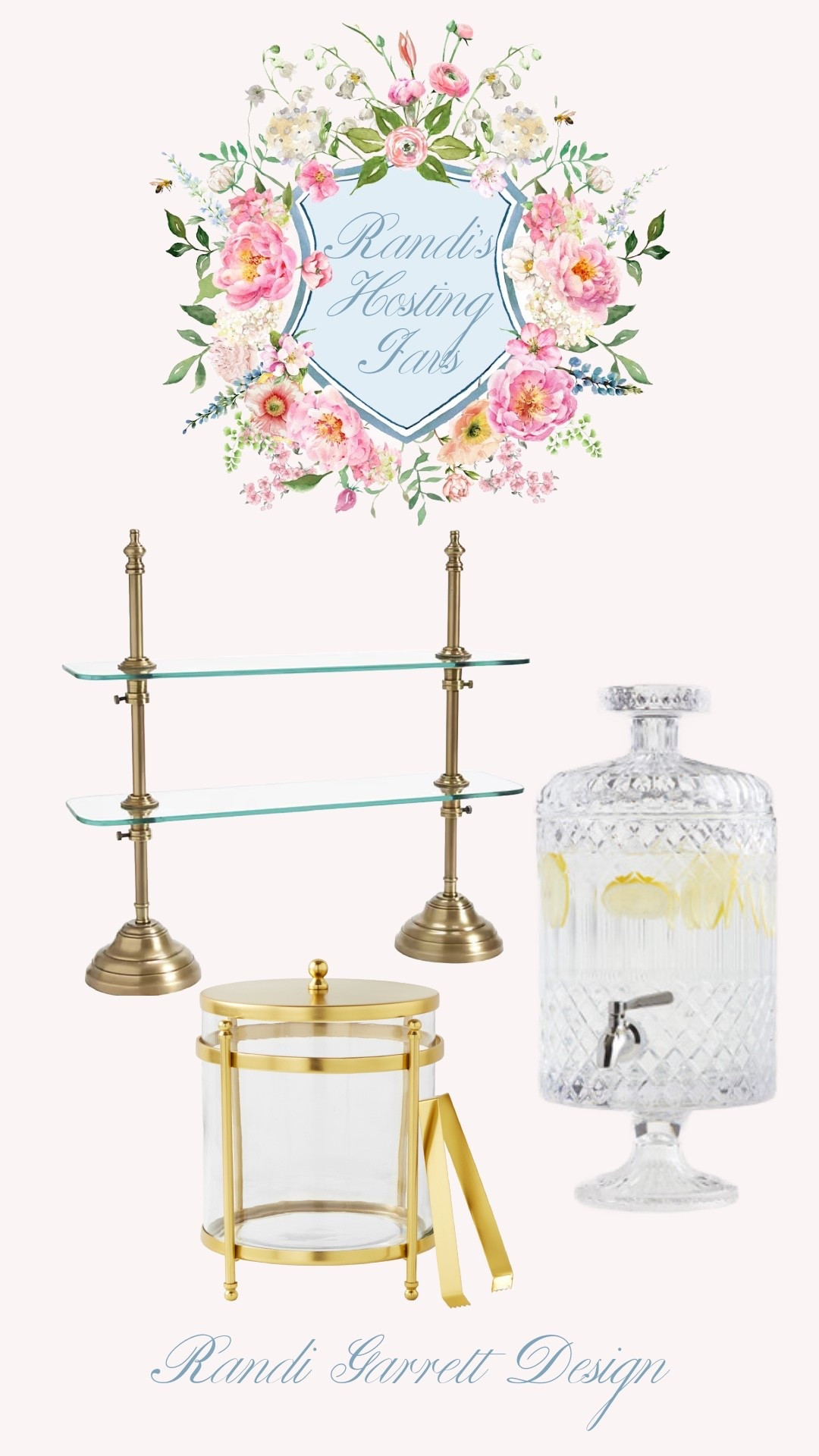 My absolute favorite hosting essentials! I use this French patisserie serving shelf all the time to serve desserts drinks party favors. I’ve used it as a cocoa station. The possibilities are endless. I also love this drink dispenser. It’s gorgeous and goes with every decor and the ice caddy is an absolute showstopper. You can also use it as a vase.

#LTKHome