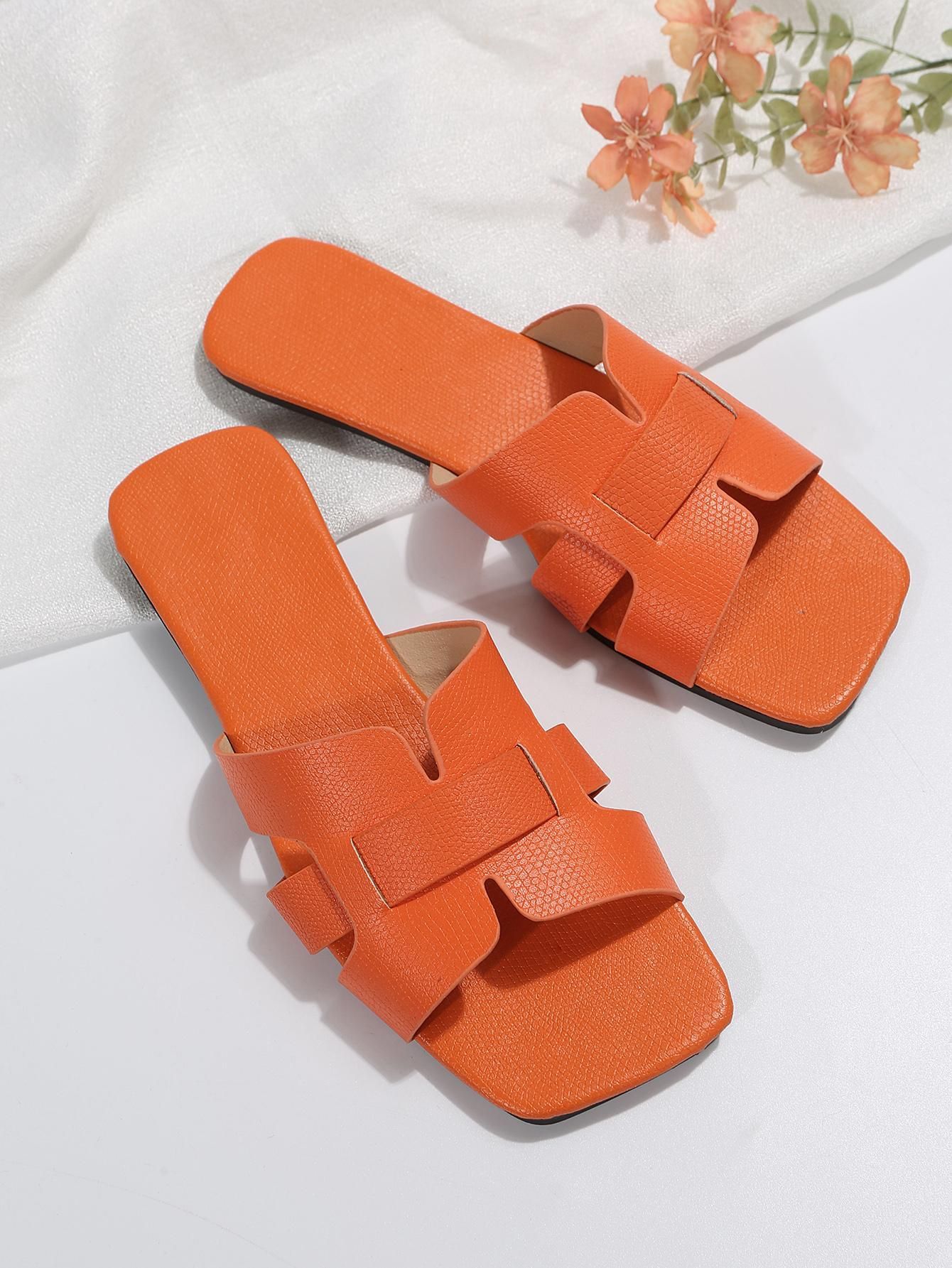 Cutout Design Fashionable Orange Slippers/sandals | SHEIN