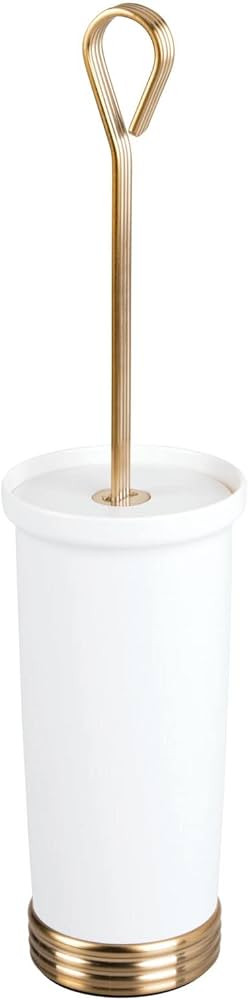 mDesign Compact Freestanding Plastic Toilet Bowl Brush and Holder for Bathroom Storage, Decorativ... | Amazon (US)