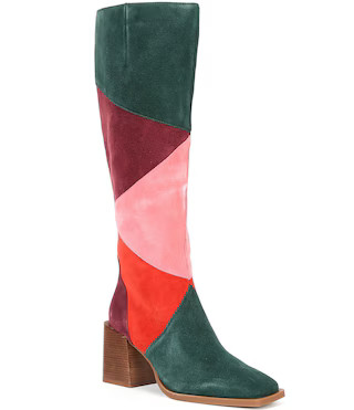 Lulu Colorblock Suede Patchwork Tall Boots | Dillard's