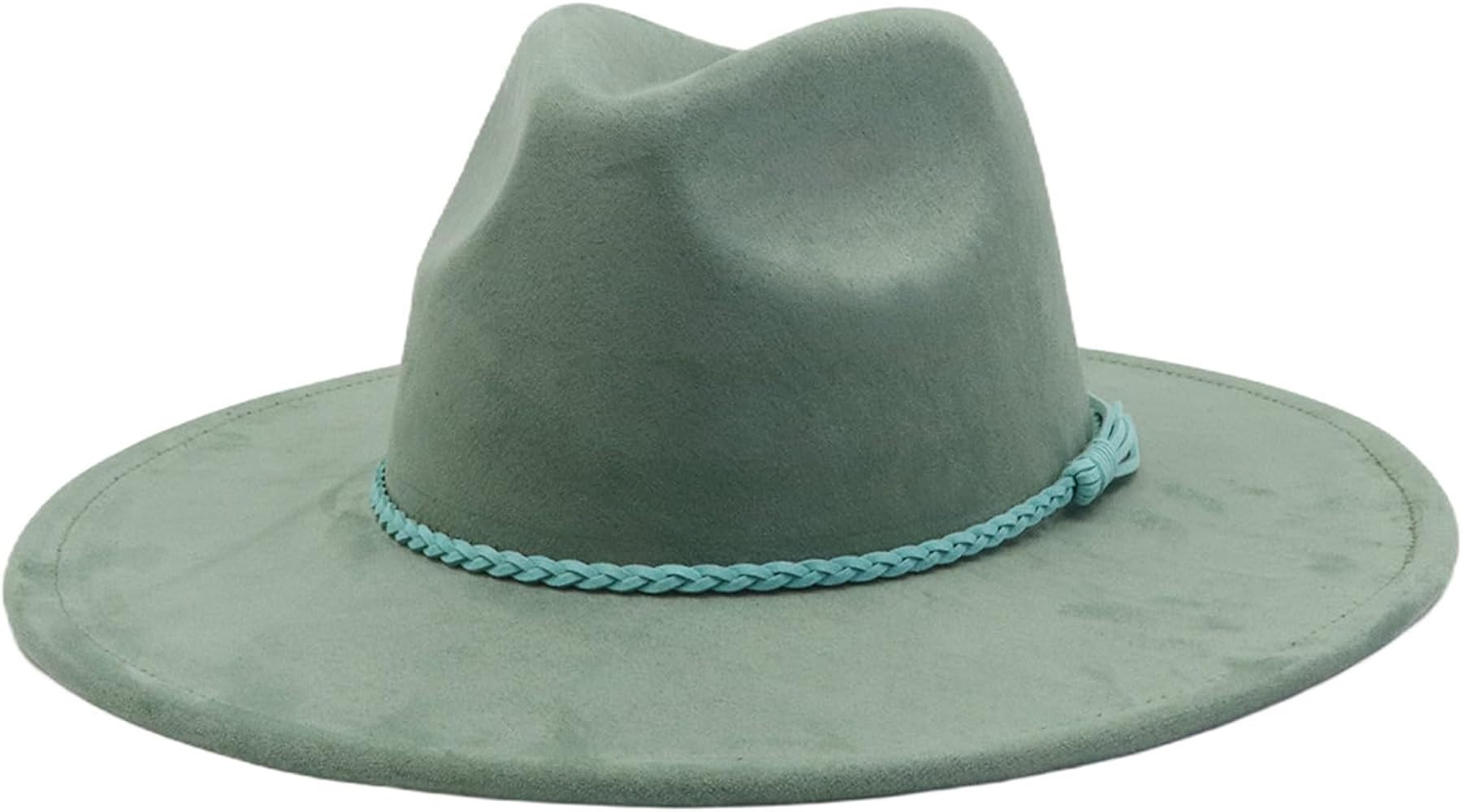 Big Wide Brim Fedora Hats for Women Men Western Suede Hats Large Felt Panama Hat Rancher Hat | Amazon (US)