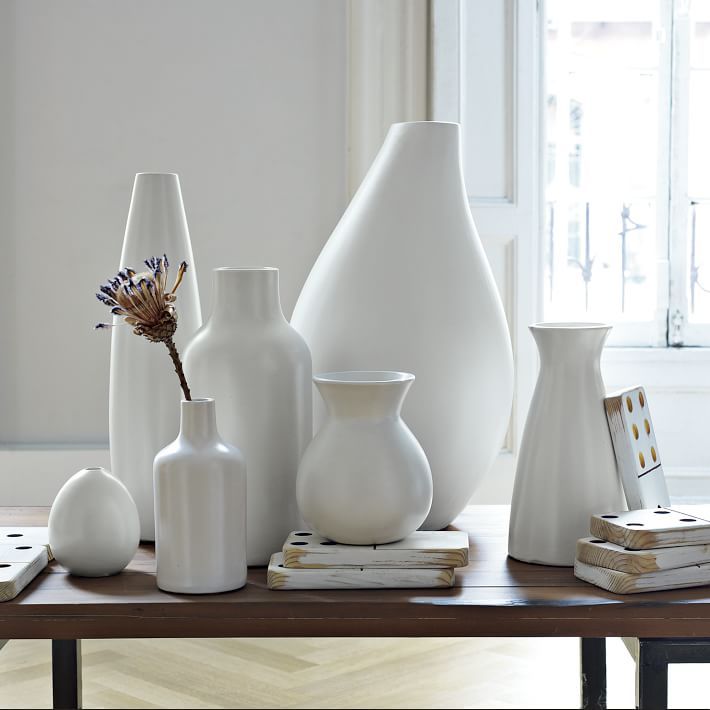 Pure White Ceramic Vase, Pot, White | West Elm (US)