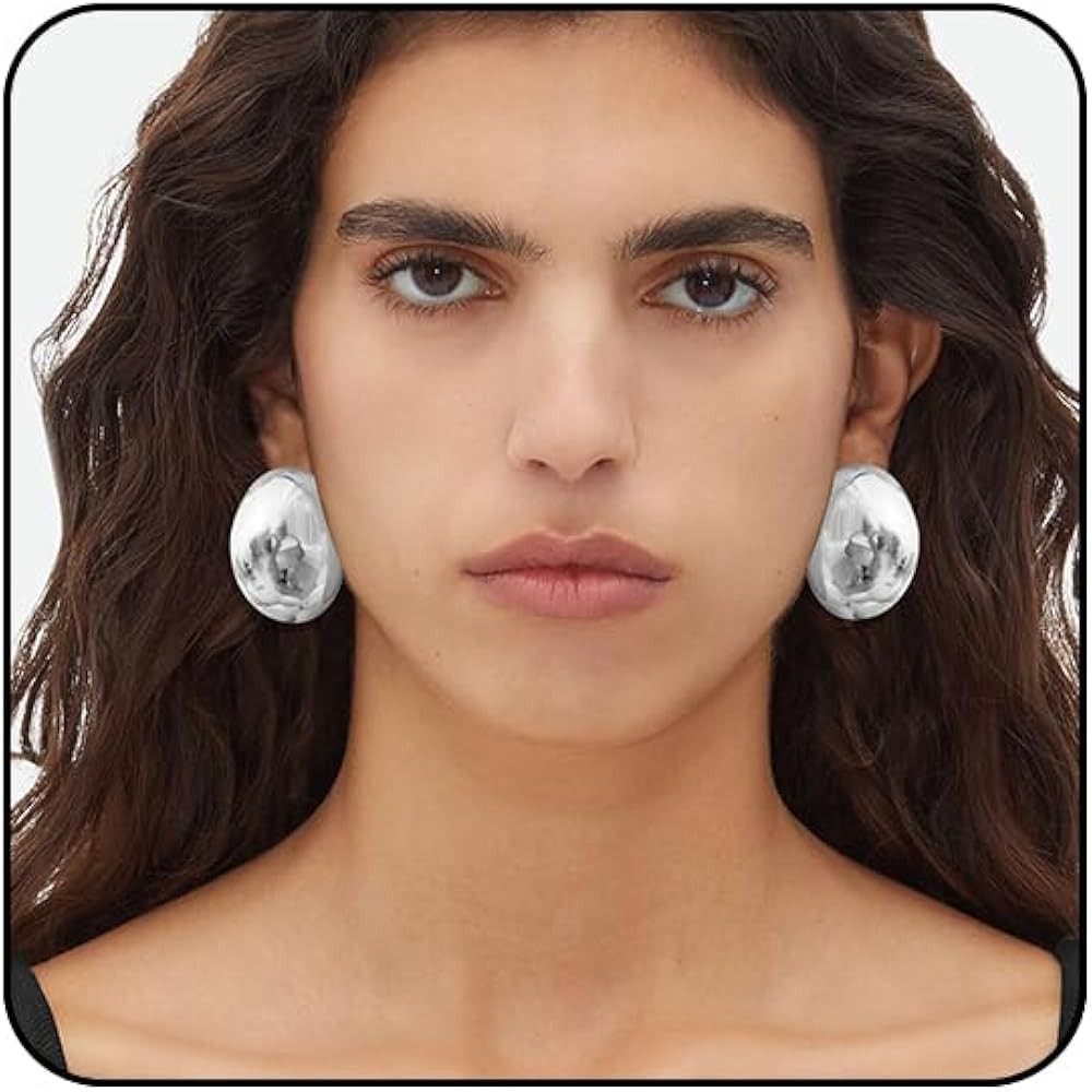Chunky Earrings for Women Large Thick Hoop Earrings Big Bold Earring Statement Earring Chunky Jew... | Amazon (US)