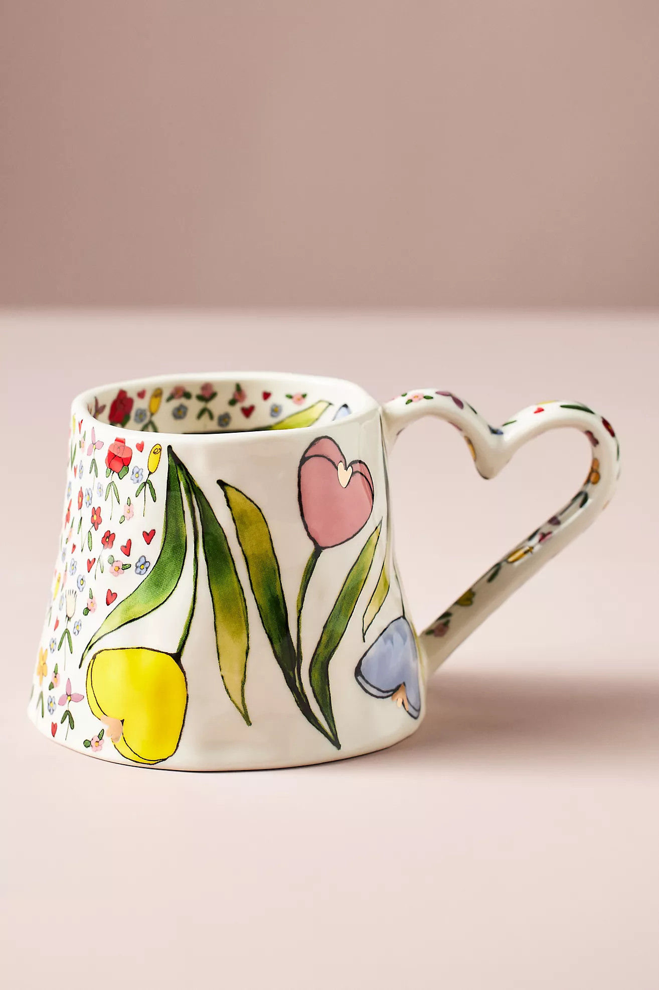 The Mud Fairy Blooming Hearts Stoneware Mug | Anthropologie (US)