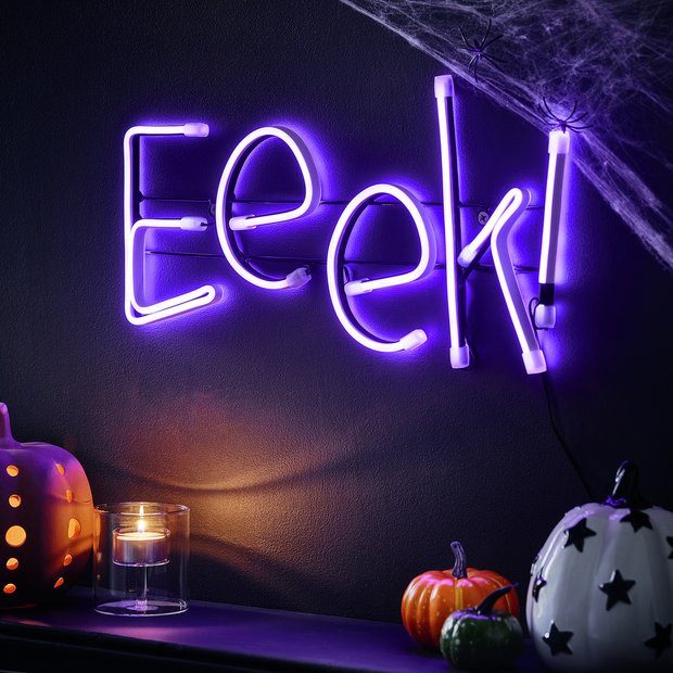 Buy Argos Home Battery Neon Effect Eeek Sign Halloween Light | Wall lights | Argos | argos.co.uk