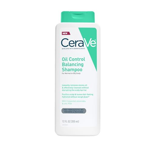 CeraVe Oil Control Balancing Shampoo, Clarifying Shampoo With Ceramides & Hyaluronic Acid, Removes Oil and Leaves Hair Feeling Hydrated, For All Hair & Scalp Types, Sulfate Free & Color Safe, 12 oz | Amazon (US)
