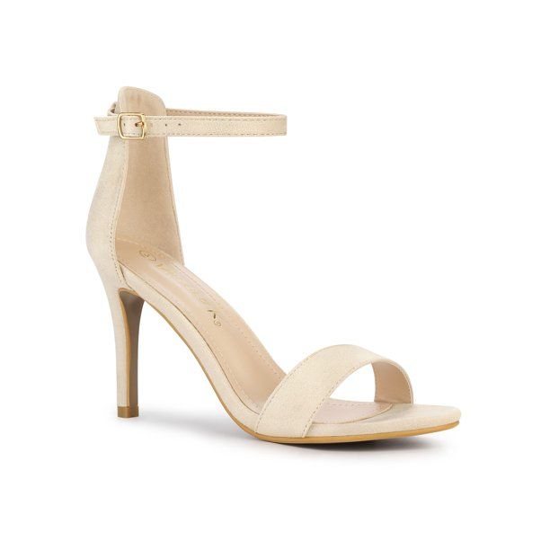 Allegra K Women's Solid Color Suede Ankle Strap High Stiletto Heel Sandals - Walmart.com | Walmart (US)
