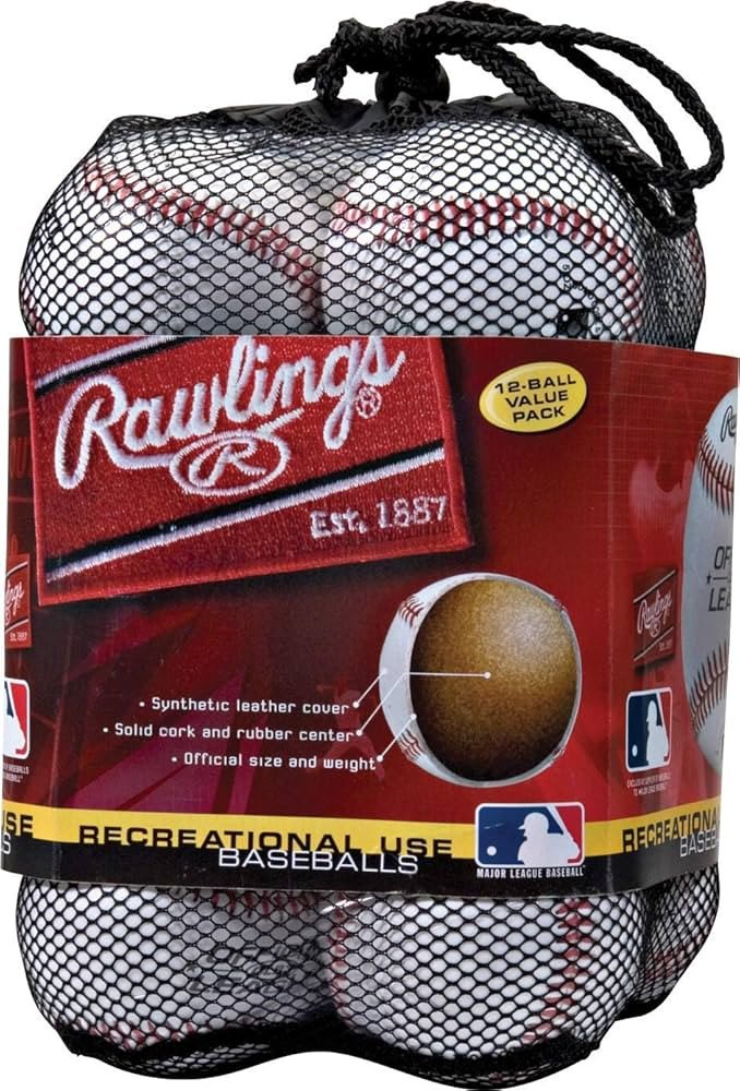 Rawlings | Official League Recreational Use Practice Baseballs | Youth | Bag of 12 | OLB3BAG12 | ... | Amazon (US)