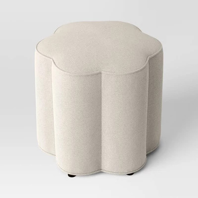 Scalloped Upholstered Ottoman Cream - Room Essentials™ | Target