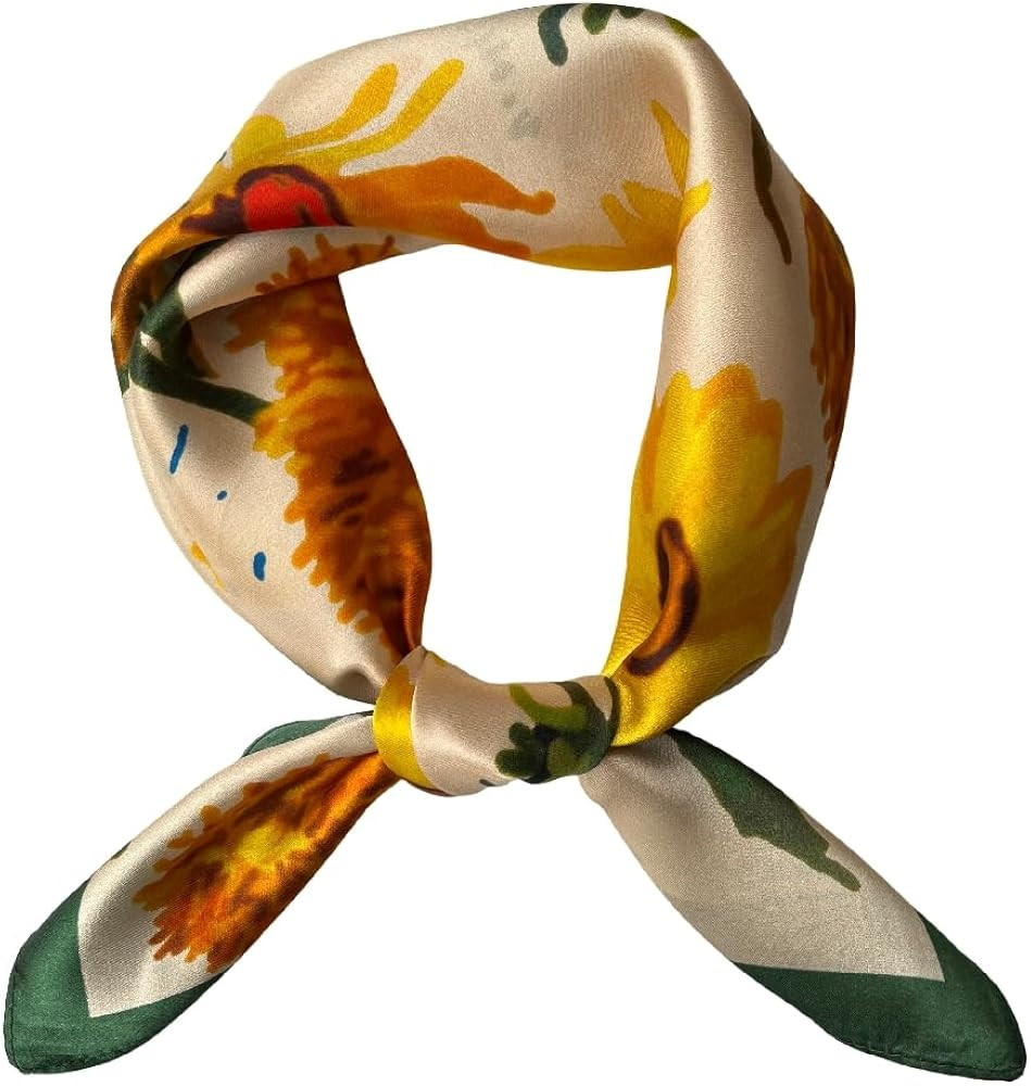 FONYVE 100% Mulberry Silk Scarfs for Women-Lightweight Square Satin Head Scarf-Small Silk Hair Sc... | Amazon (US)