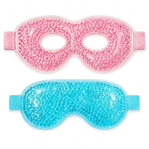 2Pack Cooling Eye Mask for Puffy Eyes, Gel Eye Mask for Cold Ice Packs After Surgery, Reusable Frozen Eye Mask for Dark Circles Migraines Relief and Allergies, Warm Compress Eye pads for Dry eyes | Amazon (US)