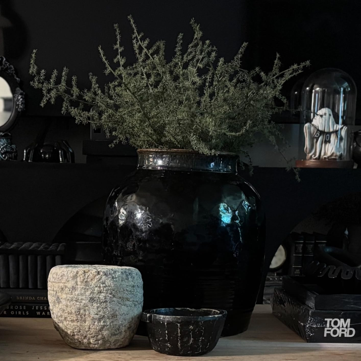 Artissance Large Vintage Oil Pot with Black Glaze, 11 Inch Tall (Size & Finish Vary) | Amazon (US)