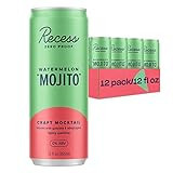 Recess Zero Proof Craft Mocktails, Alcohol Free Drinks, With Adaptogens, Non-Alcoholic Beverage Replacement, Mixer, Celebration, Party, (Watermelon "Mojito", 12oz, Pack of 12) | Amazon (US)
