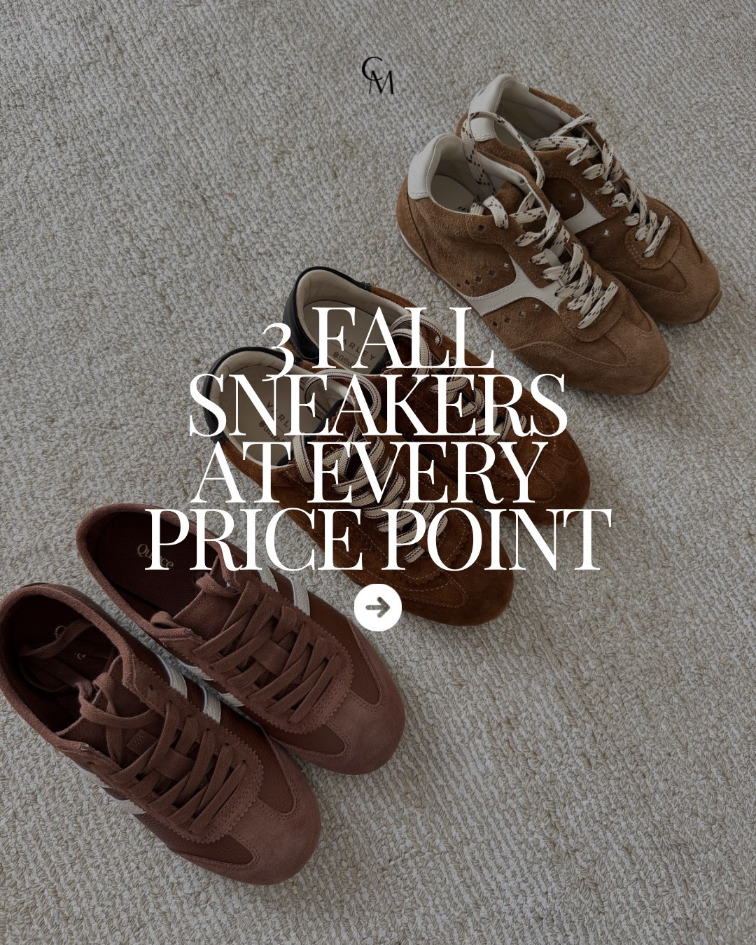 3 fall sneakers at every price point 🍂👟

Larroude stella suede sneaker 5.5
Varley Turia suede sneaker
Quince sneaker 6- go up a full size