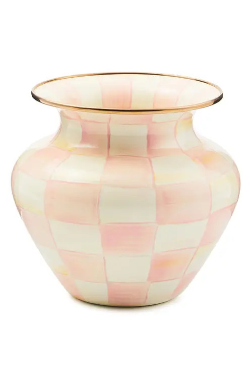 MACKENZIE CHILDS Rosy Check Large Enameled Steel Vase at Nordstrom | Nordstrom