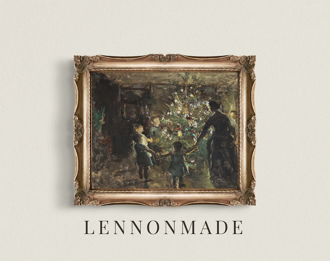 Vintage Christmas Tree Print | Antique Christmas Winter Art | Printable | Digital Download | Hori... | Etsy (US)