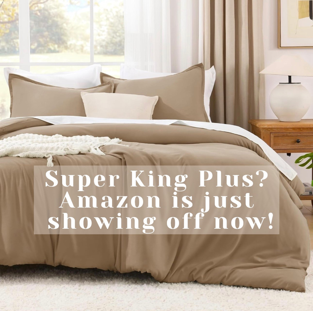 Finally!! An actual washable comforter (this is not a duvet) that actually fits the bed 🙌 This Super King Plus comforter is oversized so it drapes beautifully down both sides—no more fighting over the covers. Super cozy, fluffy, and it makes the whole bed look luxurious.

#amazonhome #ltkhome #beddingfinds #cozybedroom #amazonfinds #bedroomstyle #homefinds #ltkunder100 #cozyhome


#LTKselfcare #LTKSpringSale #LTKHome