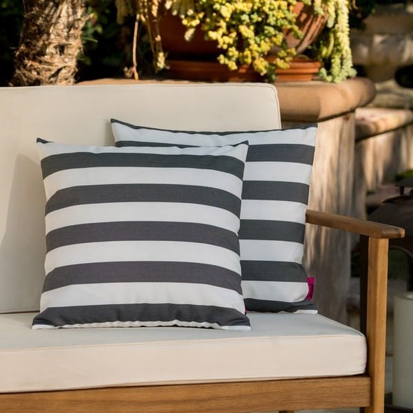 Coronado Outdoor Stripe Pillow (Set of 2) by Christopher Knight Home | Bed Bath & Beyond