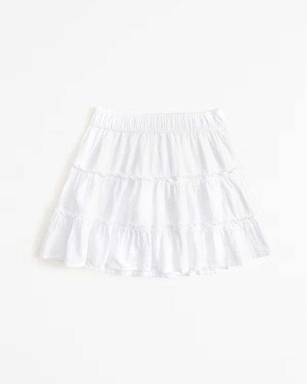 girls linen-blend tiered skort | girls bottoms | Abercrombie.com | Abercrombie & Fitch (US)