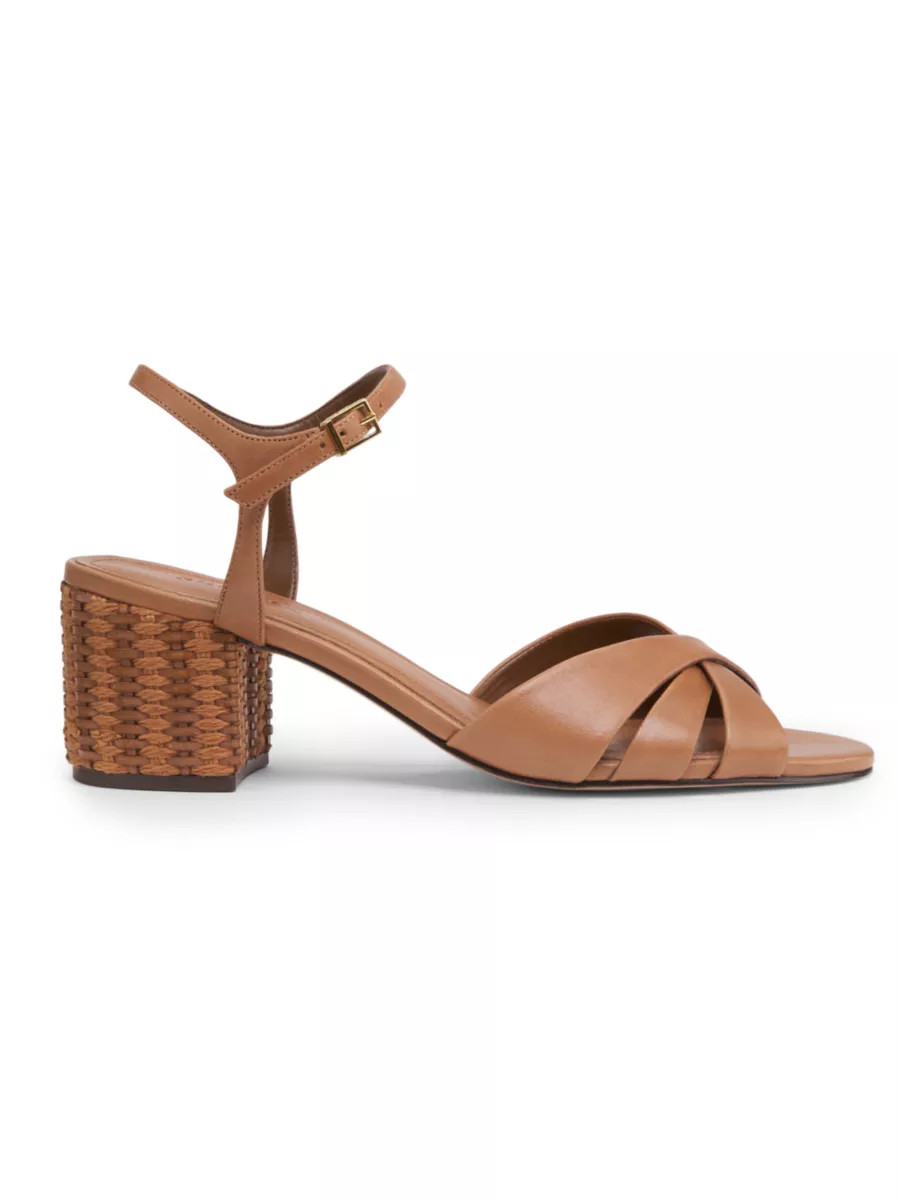 Keefa Leather Block-Heel Sandals | Saks Fifth Avenue