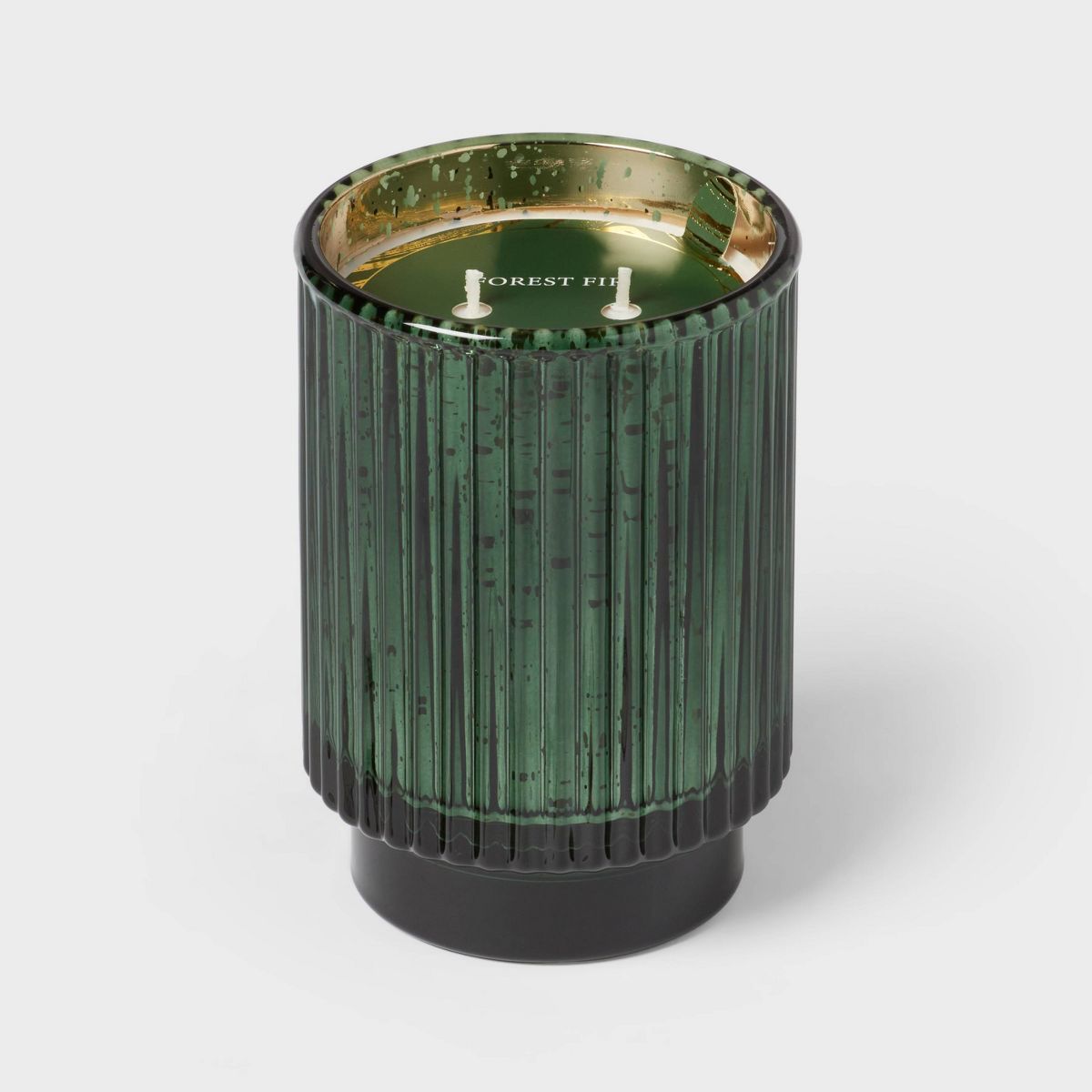Ribbed Mercury Glass Forest Fir Footed Jar Candle Green - Threshold™ | Target